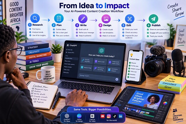 AI content creation workflow from research to publishing 1