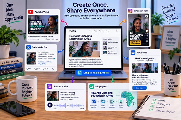 AI tools for repurposing one article into multiple content formats