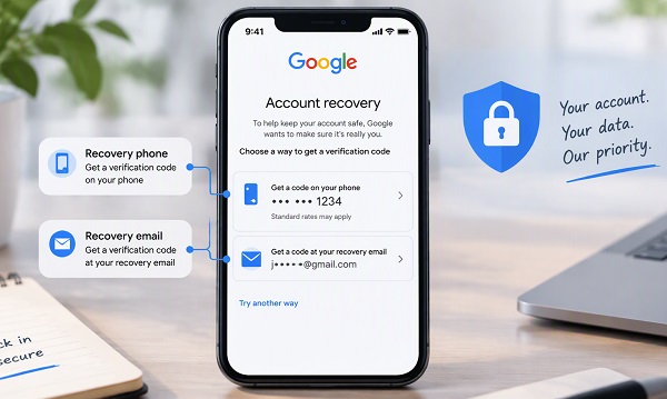 Gmail recovery phone and recovery email settings