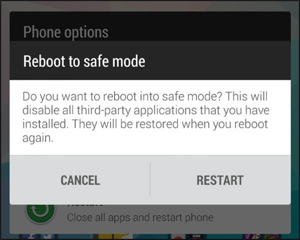 Android Safe Mode for removing malware 1