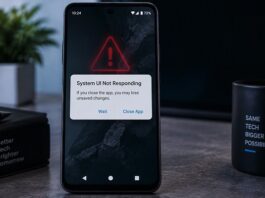 Android System UI Not Responding error on a smartphone