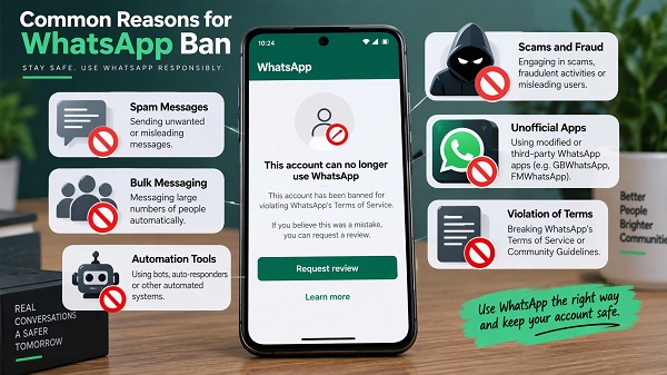 Common reasons WhatsApp bans phone numbers